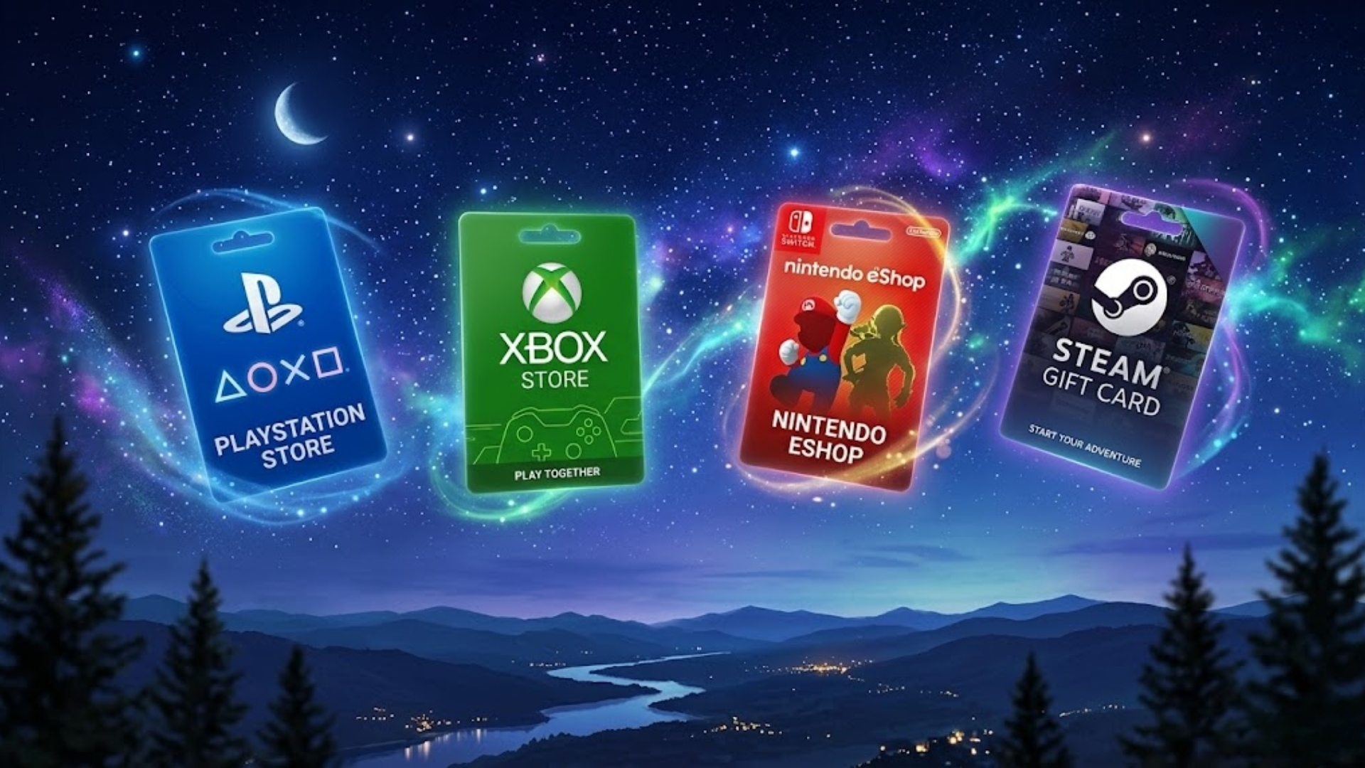 Gift cards de PlayStation, Xbox, Nintendo y Steam